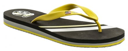 Pánské letní rekreační nazouvací obuv s úchopem mezi prsty, vyrobená z gumového materiálu.