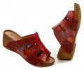 Karyoka 2251 červené dámské letní pantofle na klínku | ARNO.cz - obuv s tradicí