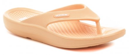 Dámská letní rekreační nazouvací obuv s úchopem mezi prsty, vyrobená z gumového materiálu.