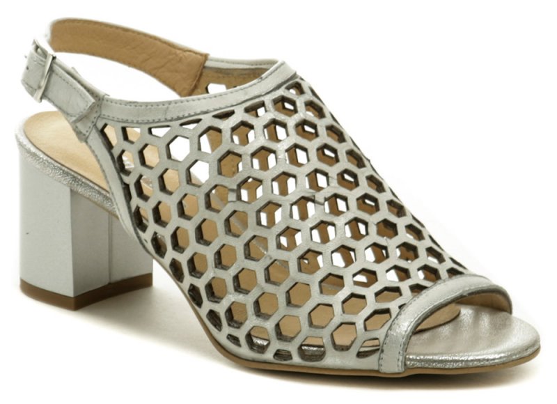 Mintaka 911025N-24 stříbrná dámská letní obuv na podpatku | ARNO.cz - obuv s tradicí