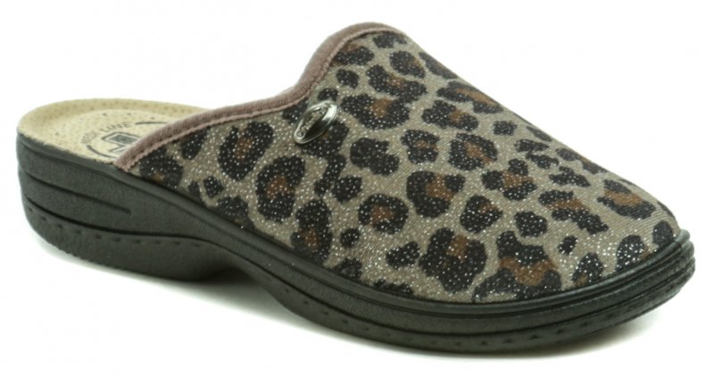 Medi Line 514 hnědé leopard dámské zdravotní pantofle | ARNO.cz - obuv s tradicí