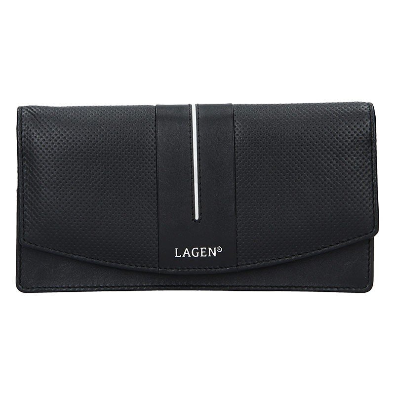 Lagen 4153 černá dámská kožená peněženka s bílým proužkem | ARNO.cz - obuv s tradicí