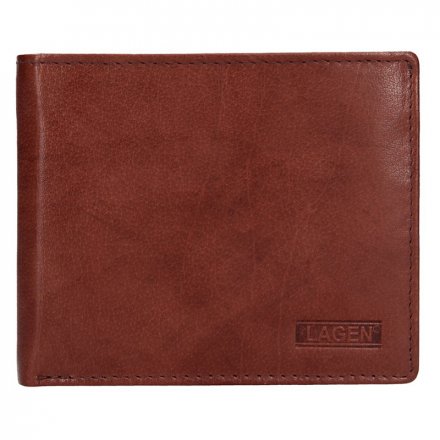 Pánská peněženka vyrobená z pravé přírodní kůže. Rozměry peněženky: 12 cm x 10 cm. Kolekce Lagen Exclusive Class.