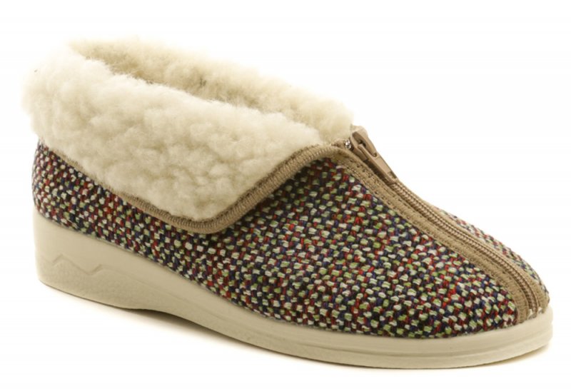 Rogallo 24148 béžové dámské zimní papuče | ARNO.cz - obuv s tradicí