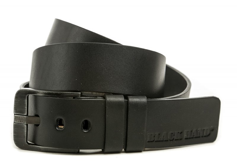 Black Hand 002-98 pánský černý kožený opasek šíře 37 mm | ARNO.cz - obuv s tradicí