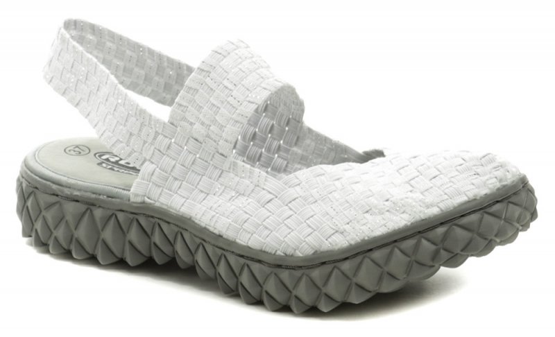 Rock Spring OVER SANDAL bílo stříbrná dámská gumičková obuv | ARNO.cz - obuv s tradicí