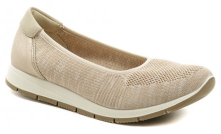 Dámská letní vycházková obuv, vyrobená z kombinace pravé přírodní kůže a textilního materiálu.