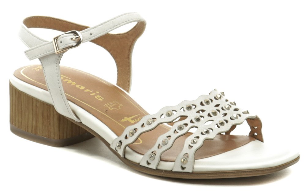 Tamaris 1-28223-24 bílé dámské sandály na podpatku EUR 36