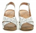 Karyoka 2242 biele dámske sandále na kline | ARNO.cz - obuv s tradicí