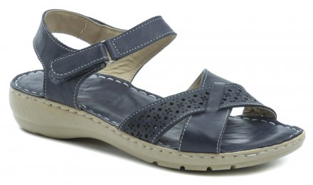 Dámská letní vycházková obuv typu sandály se zapínáním na suchý zip. Obuv je vyrobená z pravé přírodní kůže.