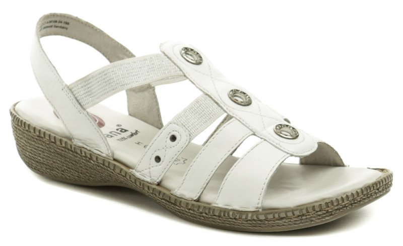 Jana 8-28108-24 bílé dámské nadměrné sandály šíře H | ARNO.cz - obuv s tradicí