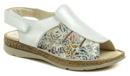 Dámská letní vycházková obuv na mírném klínku se zapínáním kolem paty, vyrobená z pravé přírodní kůže.