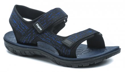 Pánská letní vycházková obuv typu sandále se zapínáním na suchý zip vyrobená z kombinace syntetického a textilního materiálu.