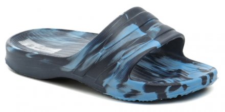 Letní nazouvací obuv typu plážovky, vyrobená ze syntetického materiálu.