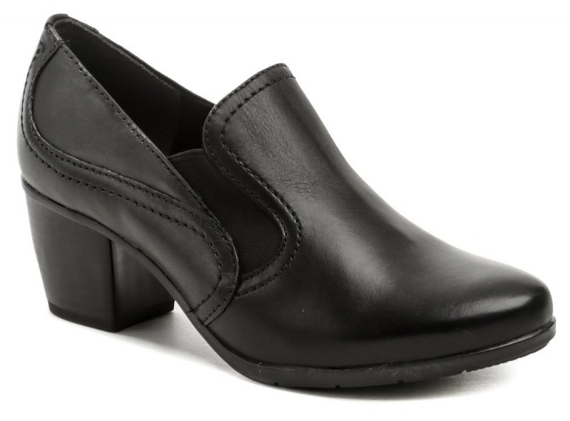 Jana 8-24408-25 černé boty na podpatku šíře H | ARNO.cz - obuv s tradicí