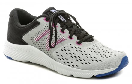 Dámská celoroční sportovní a vycházková běžecká obuv na šněrování, vyrobená z kombinace syntetického a textilního materiálu.