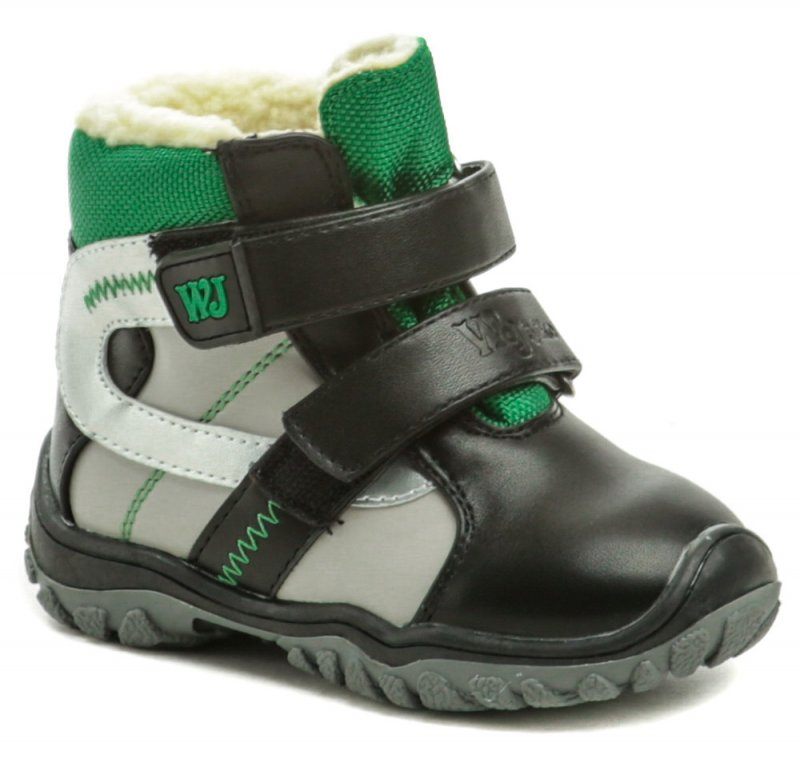 Wojtylko 2Z20088 černo zelené dětské zimní boty | ARNO.cz - obuv s tradicí