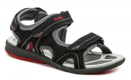 Pánská letní vycházková a sandálová obuv, vyrobená z kombinace syntetického a textilního materiálu.