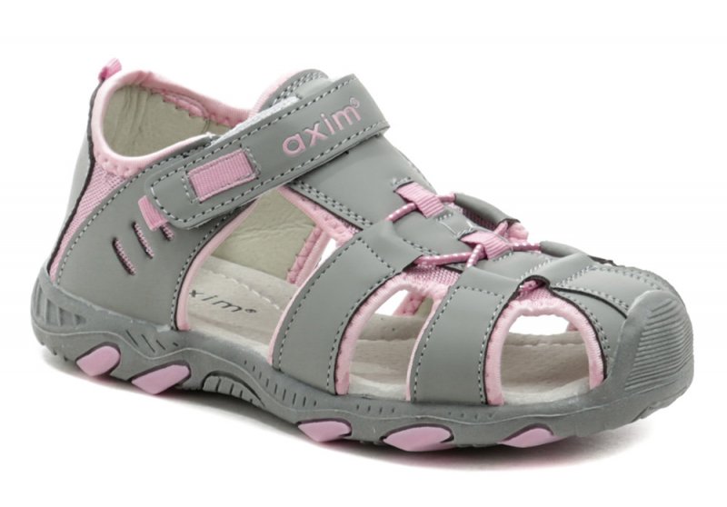 Axim 3S1116 šedo růžové dětské sandály | ARNO.cz - obuv s tradicí