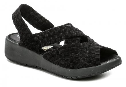Dámská letní vycházková a lehká rekreační gumičková obuv na klínku Rock Spring, je vyrobena z textilního materiálu, který je tvořen gumičkami.
