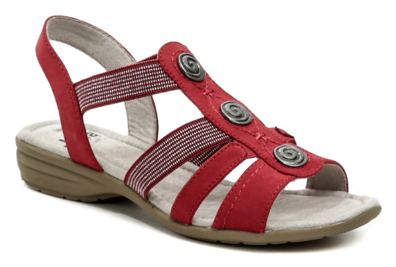 Jana 8-28165-26 červené dámské sandály šíře H | ARNO.cz - obuv s tradicí