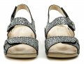 Amulet AM489 černé stříbrné dámské sandály | ARNO.cz - obuv s tradicí
