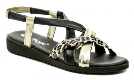 Dámská letní vycházková sandálová obuv, vyrobena z velice jemné pravé přírodní kůže v kombinaci s textilním materiálem.