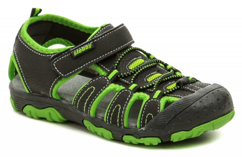 Slobby 152-0034-A1 černo zelené sandály | ARNO.cz - obuv s tradicí