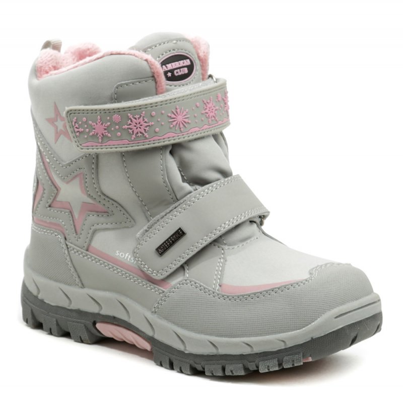 American Club HL45-20 šedo růžové dětské zimní boty | ARNO.cz - obuv s tradicí