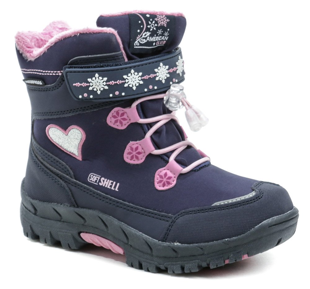 American Club HL-38-21 navy růžové dětské zimní boty EUR 30