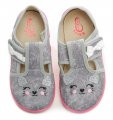 bar3Foot šedo růžová kočička dívčí bačkory 3BT13-5 | ARNO.cz - obuv s tradicí