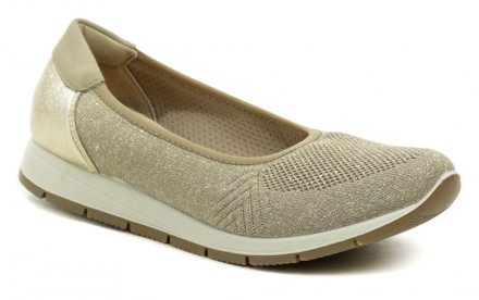 Dámská letní vycházková obuv, vyrobená z kombinace pravé přírodní kůže a textilního materiálu.