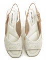 Piccadilly 153065-1 bílo béžové dámské sandály na klínku | ARNO.cz - obuv s tradicí