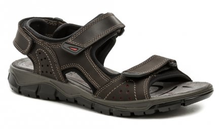 Pánská letní kožená vycházková sandálová obuv, vyrobena z pravé přírodní kůže v kombinaci s textilním materiálem.