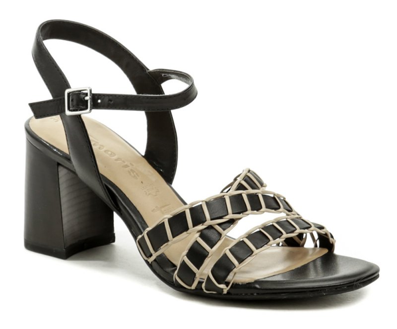 Tamaris 1-28337-28 černé dámské sandály na podpatku | ARNO.cz - obuv s tradicí