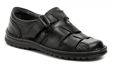 Pánská letní vycházková obuv se zapínáním na suchý zip. Obuv je vyrobená z pravé přírodní kůže.