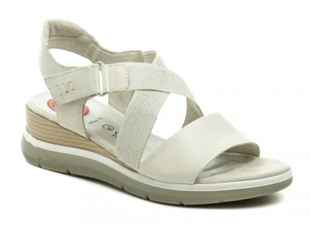 Dámská letní  vycházková sandálová obuv se zapínáním na pásek kolem kotníku, vyrobená z pravé přírodní kůže v kombinaci se syntetickým materiálem.