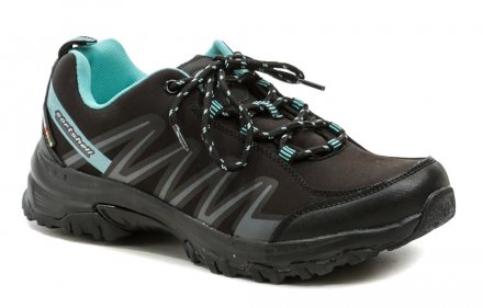 Celoroční vycházková outdoorová obuv na šněrování, vyrobená z kombinace syntetického materiálu s textilním SOFTSHELL materiálem.